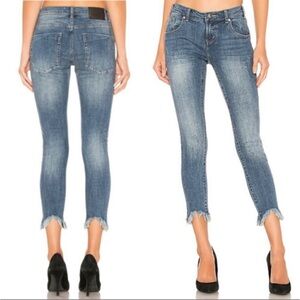 One Teaspoon Freebirds ll Raw Hem Skinny Jeans in Blue‎ Size 24